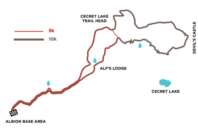 The course map of the Cotopaxi 5k/10k happening at Alta on September 19th, 2015.