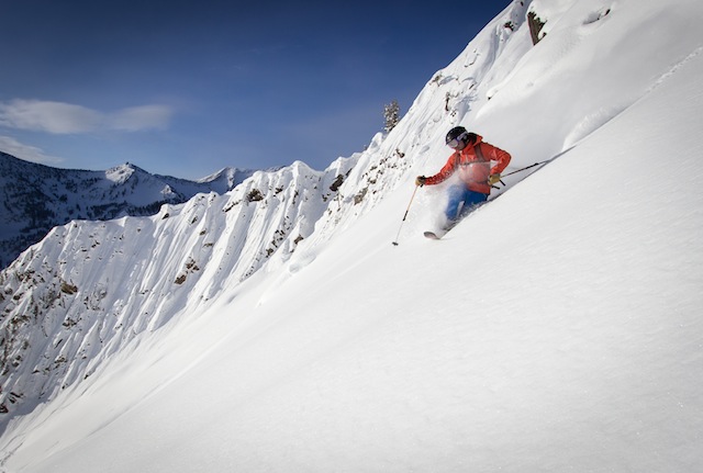 Robin Abeles skis the south face of Mount Superior. (Photo: Mike DeBernardo)