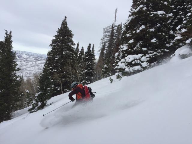Adam Symonds gets a piece of untracked on Millvue Peak in Lambs Canyon. (Photo: Jared Hargrave - UtahOutside.com)