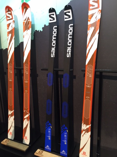 Salomon S-LAB Minim skis (center) at Outdoor Retailer 2016 Winter Market. (Photo: Jared Hargrave - UtahOutside.com)