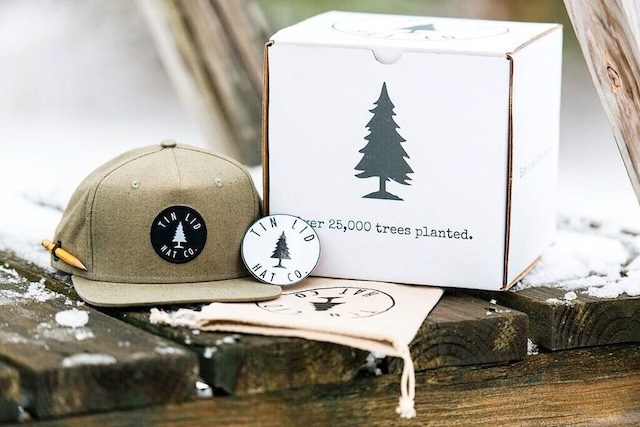 The Tinlid Hat Company has two missions: sell you fresh gear and plant trees. Pictured is the Hemp Hat snapback cap. (Photo: Tinlid Hat Co.)
