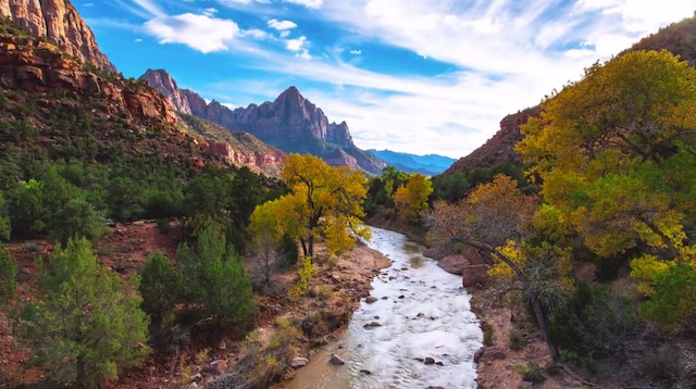 Screen grab from the video, Zion 8K by More Than Just Parks.