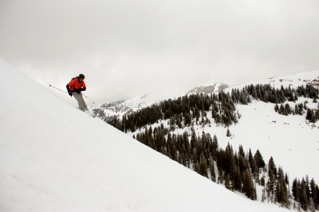 Adam Symonds skis the east face of Haystack Mountain. (Photo: Jared Hargrave - UtahOutside.com)