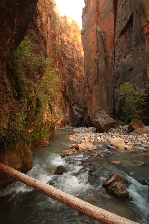 A look down the Zion narrows from the top down. KSL Outdoors featured the Narrows in a recent segment. (Photo: Jared Hargrave - UtahOutside.com)