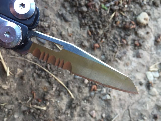 The blade in the Leatherman Signal is big and sharp enough to get the job done - even if that means trimming climbing skins! (Photo: Jared Hargrave - UtahOutside.com)