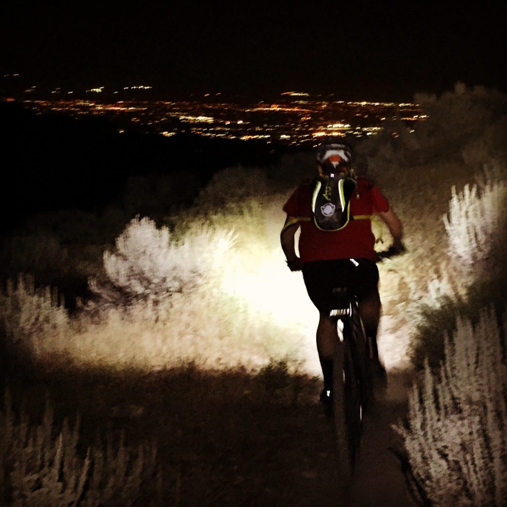 When it's too hot to ride during the day, night riding becomes your only choice. You'll need a light like the Light & Motion Imjin 800. (Photo: Jared Hargrave - UtahOutside.com)