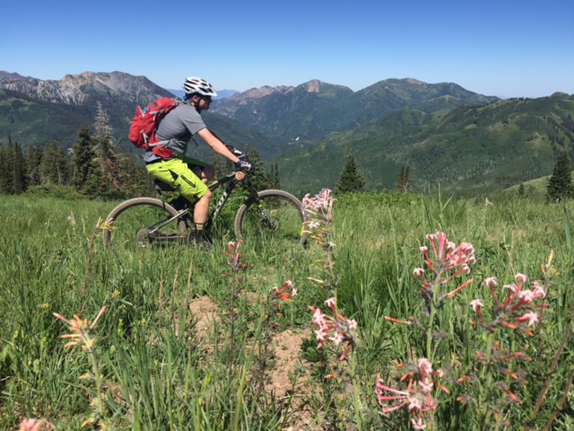 The Park City Super Epic Loop is a 32-mile ride that connects Park City to Canyons via the Wasatch Crest Trail and Mid Mountain Trail. (Rider: Mason Diedrich. Photo: Jared Hargrave)