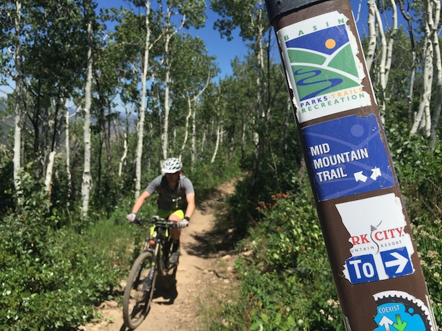 To return to Park City, take the Mid Mountain Trail across Canyons to the top of the Spiro Trail for a final descent, (Photo: Jared Hargrave - UtahOutside.com)