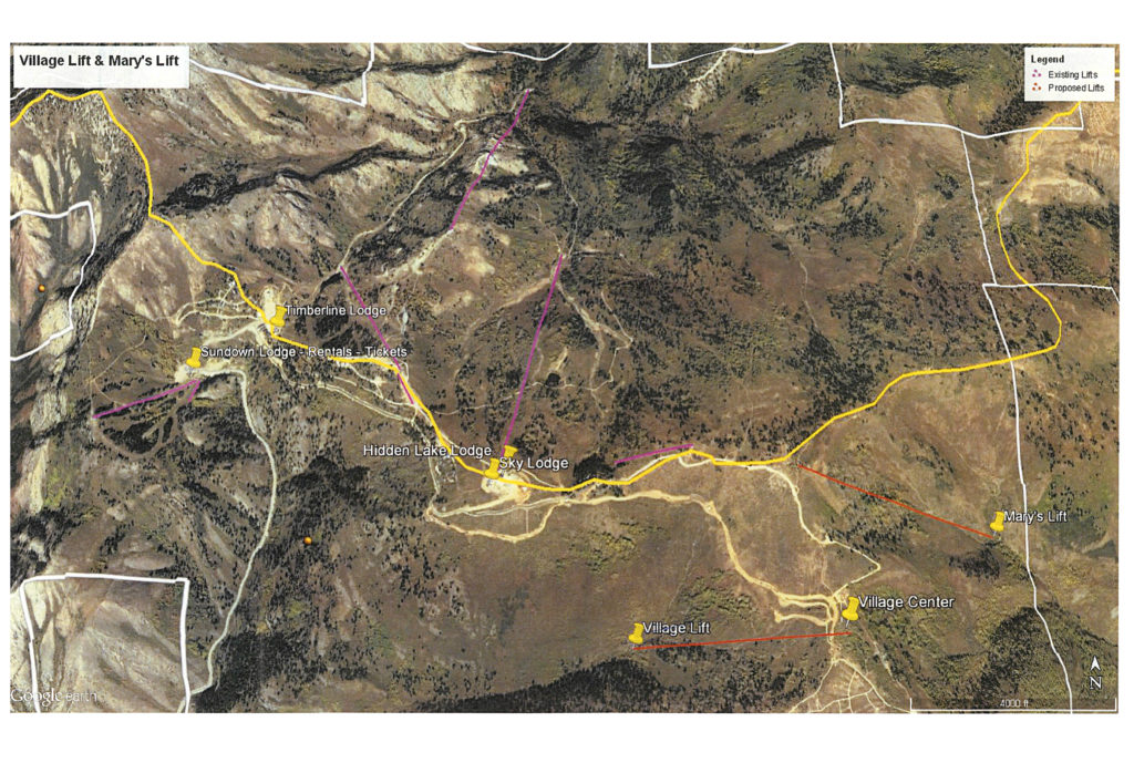 Map of the proposed new lift alignments at Powder Mountain that has been submitted to Weber County for approval.