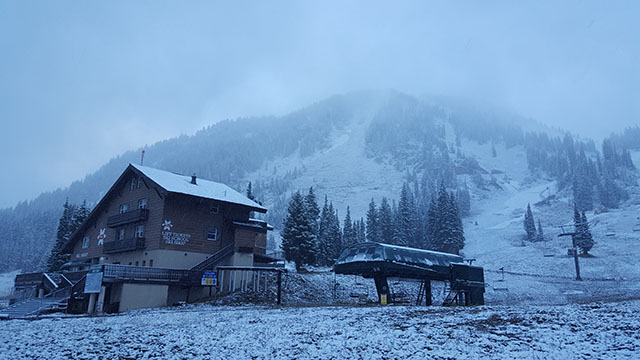 Alta Ski Area under a blanket of white after the first real snowstorm of the 2016/17 winter season. (Photo: SkiUtah)