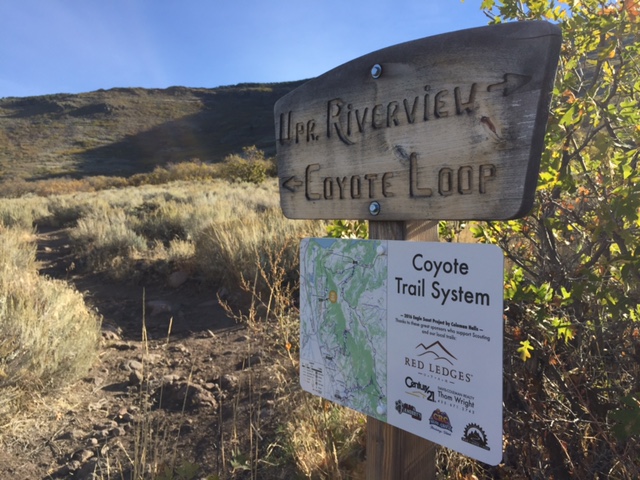 Signage and map near the Riverview Trailhead at the start of the Coyote Canyon Loop. (Photo: Jared Hargrave - UtahOutside.com)