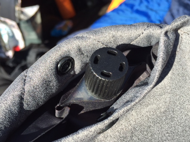 You can micro-adjust the firmness of your Klymit Luxe Pillow via the valve for a custom fit. (Photo: Jared Hargrave - UtahOutside.com)