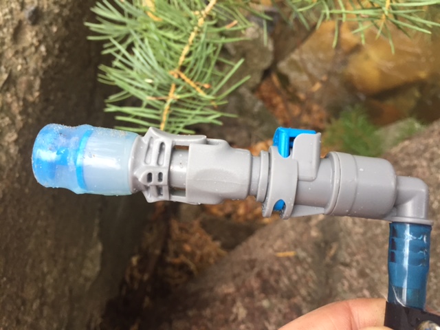 The Vapur DrinkLink bite valve assembly is bulky and cumbersome. (Photo: Jared Hargrave - UtahOutside.com)