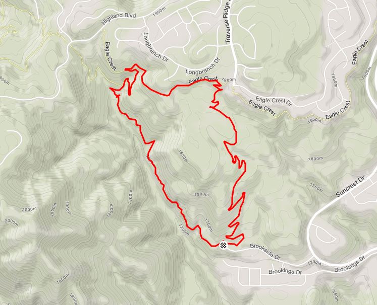 GPS track of the South Maple Hollow/Vertigo loop. South Maple Hollow is the ascent on the left, Vertigo is the descent on the right.