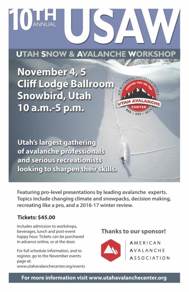 Utah Snow & Avalanche Workshop Poster